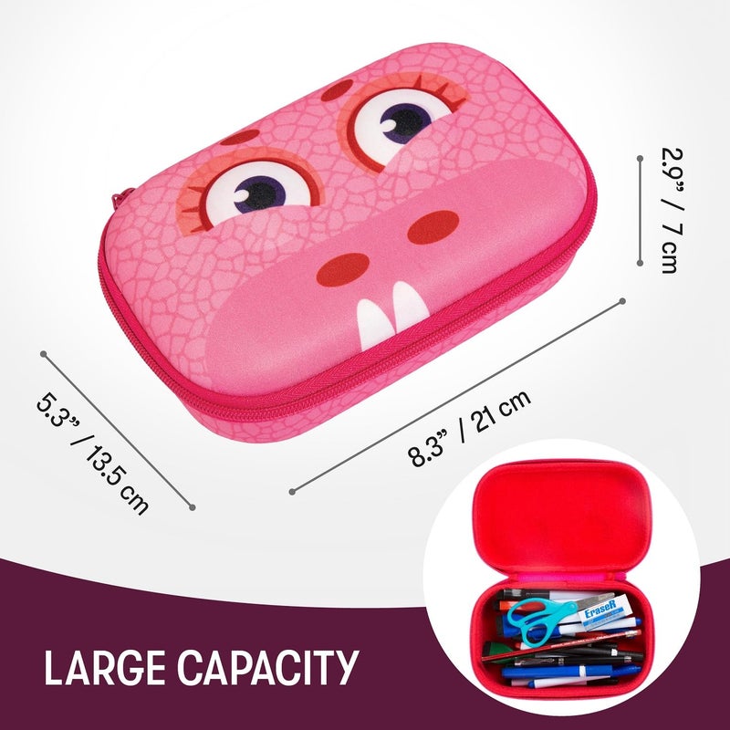 ZIPIT Wildlings Pencil Box for Girls, Large Capacity Cute Pencil Case for School, Stationery Organizer Box, Pink - Image 2